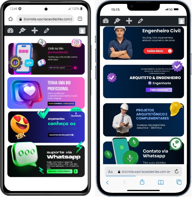 Link na Bio do Instagram Personalizado - Wp Criação de Sites